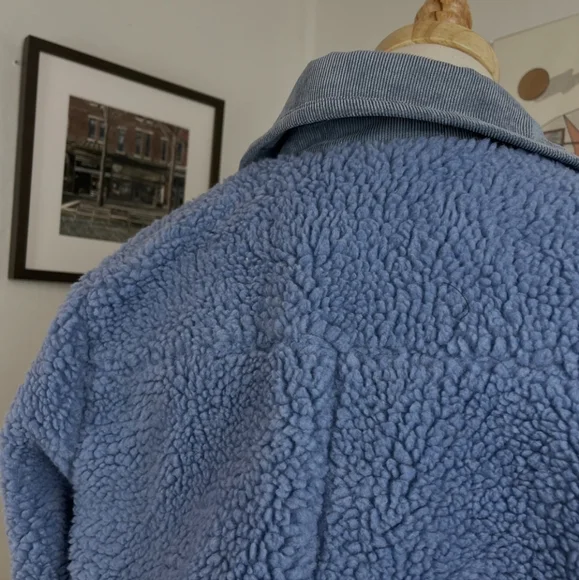 Alex Mill Blue Sherpa Work Jacket Medium - Picture 10 of 12